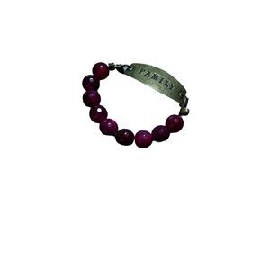 Red purple Garnet Family 7" lobster clasp bracelet